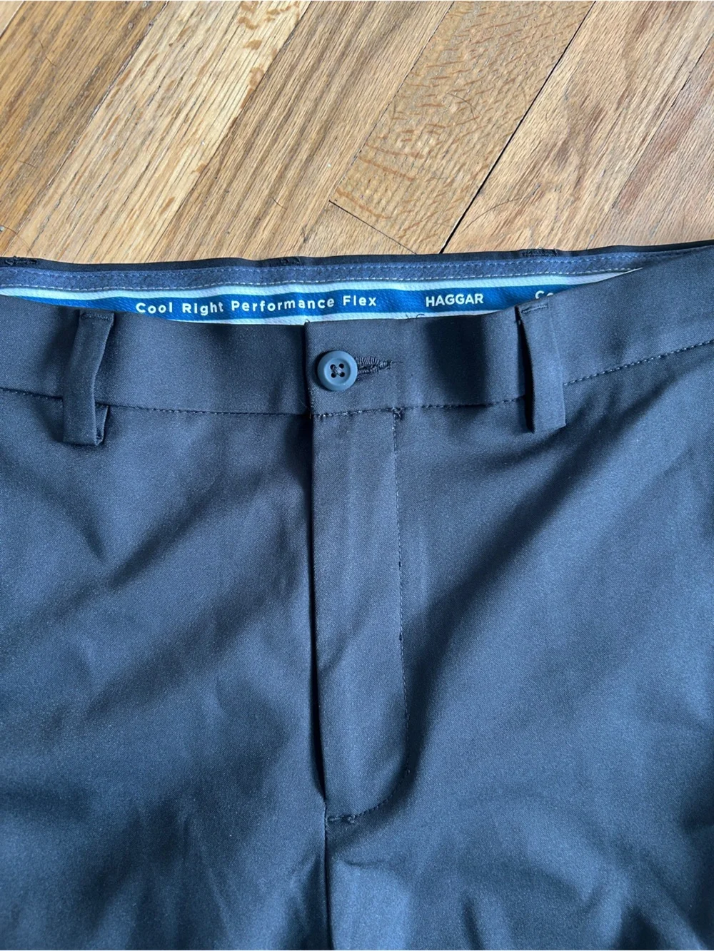 Haggar Black Men's Dress Pants - Modern Flat Front